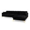 ECKSOFA rechts Mamaia aus Samt schwarz 5 Sitzplätze - Schwarz, Textil (185/293cm) - Micadoni