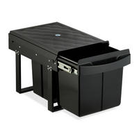 EINBAUMÜLLEIMER - Schwarz, Kunststoff/Metall (34/34.6/51.8cm) - Relaxdays