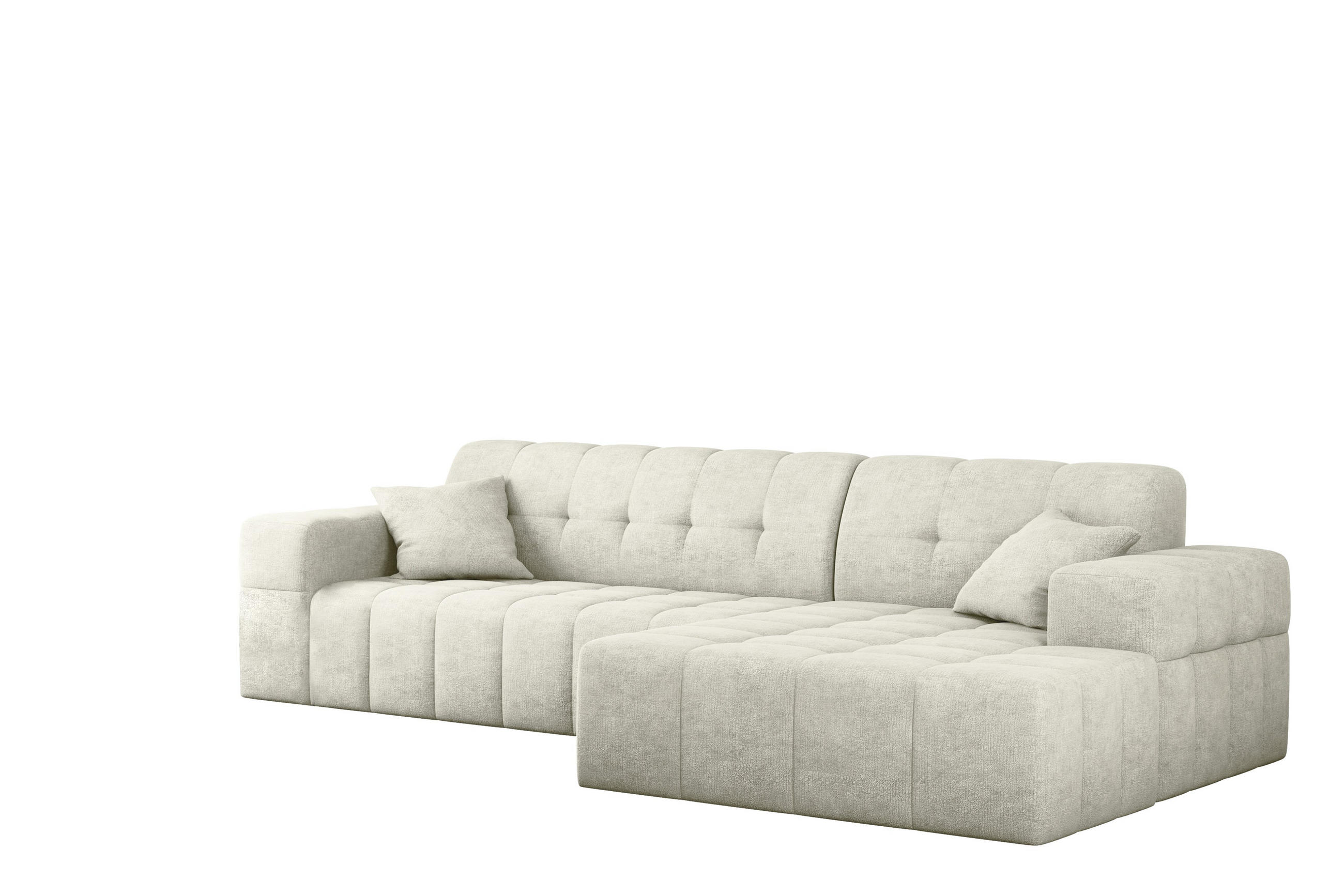 ECKSOFA NIMES Stoff Perfect Harmony Creme Rechts - Creme, Holz/Kunststoff (265/168cm) - Kaiser Möbel