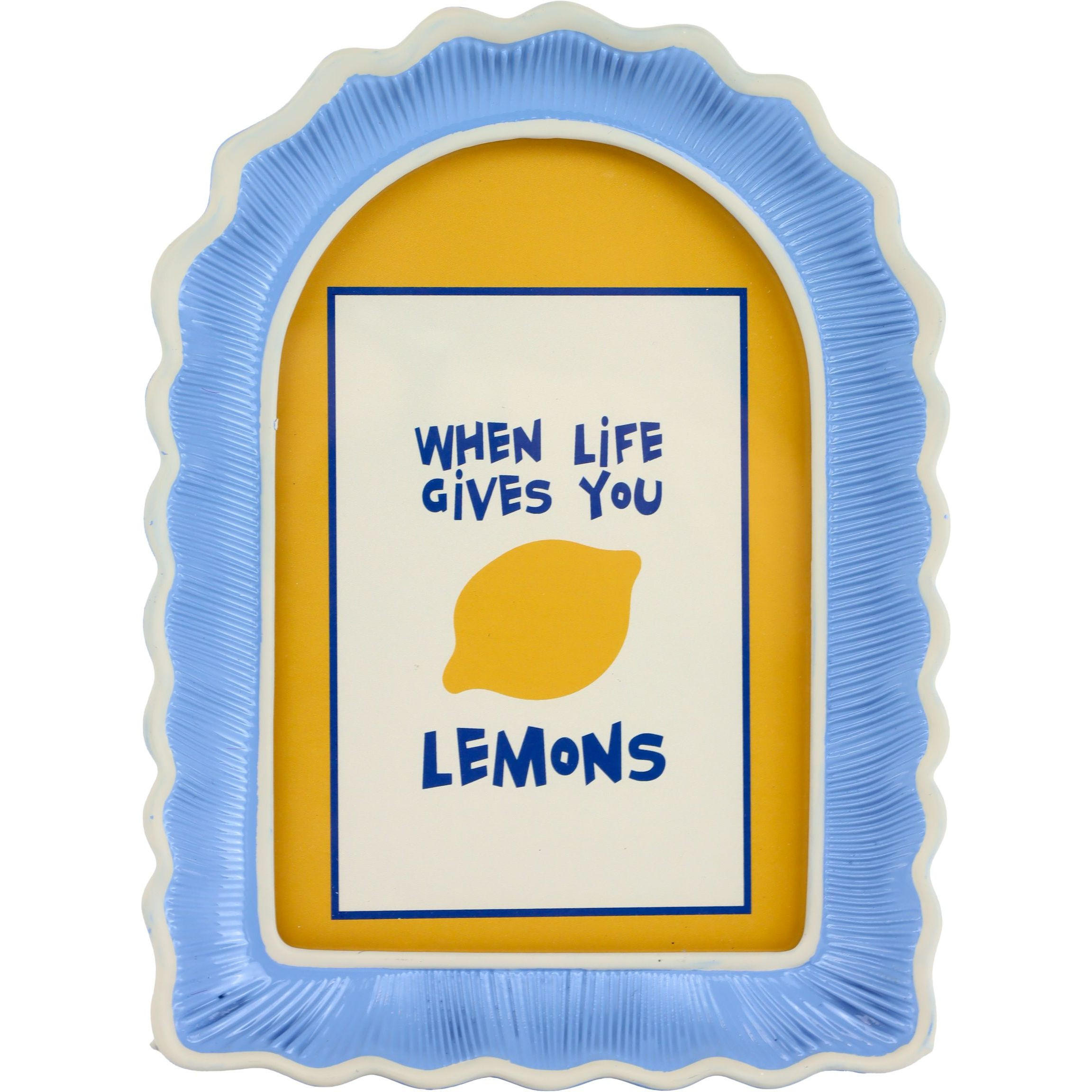 DEKOOBJEKT Lemons 14/19/3 cm - Blau, Glas (14/3/19cm) - FURNARO