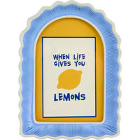 DEKOOBJEKT Lemons 14/19/3 cm - Blau, Glas (14/3/19cm) - FURNARO