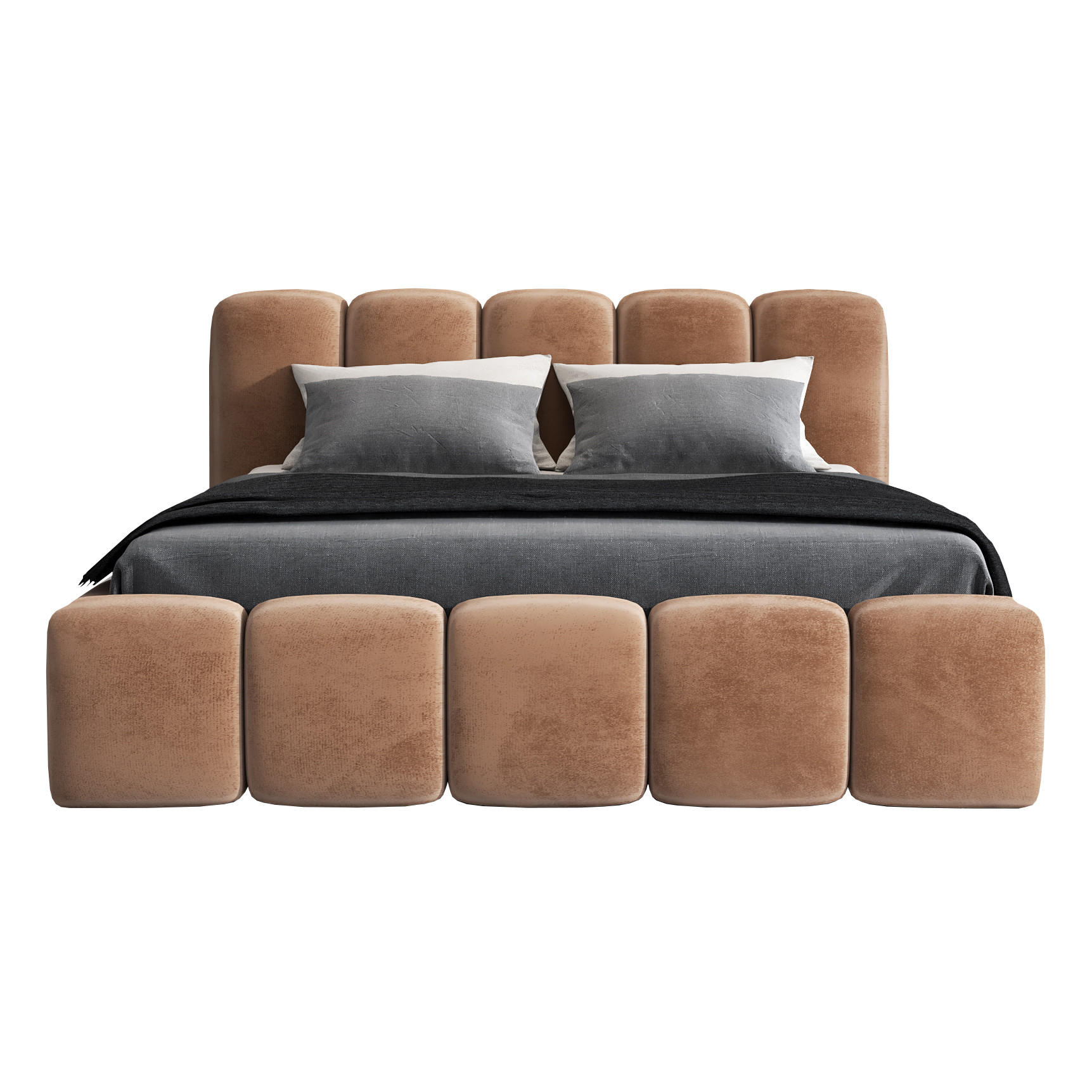 POLSTERBETT SONIC mit Matratze H2 120x200 Braun - Braun, Textil (120/200cm) - A&J MöbelLand