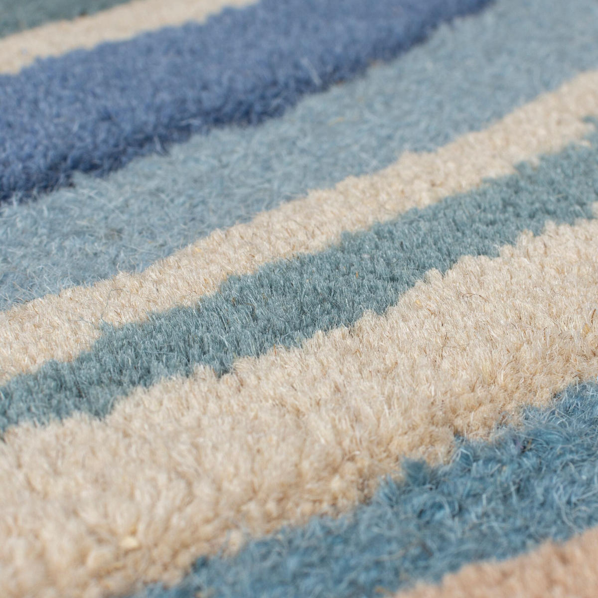 WOLLTEPPICH DERWENT, abstrakt, Blau-Bunt, 60 x 230 cm - Multicolor, Textil (230/60cm) - KADIMA DESIGN