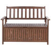 GARTENBANK Akazienholz dunkelbraun mit Stauraum 120 cm Sovana - Dunkelbraun, Holz (120/91/60cm) - Beliani
