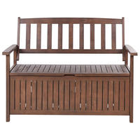 GARTENBANK Akazienholz dunkelbraun mit Stauraum 120 cm Sovana - Dunkelbraun, Holz (120/91/60cm) - Beliani