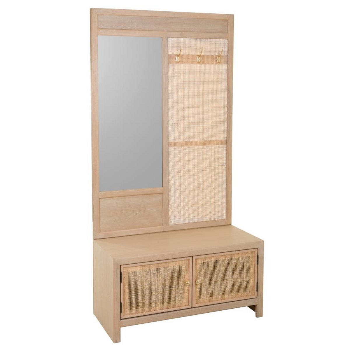 GARDEROBE aus Holz 90x8x181h-90x39x46 cm - Braun, Holzwerkstoff (90/181/8cm) - Wanderlust