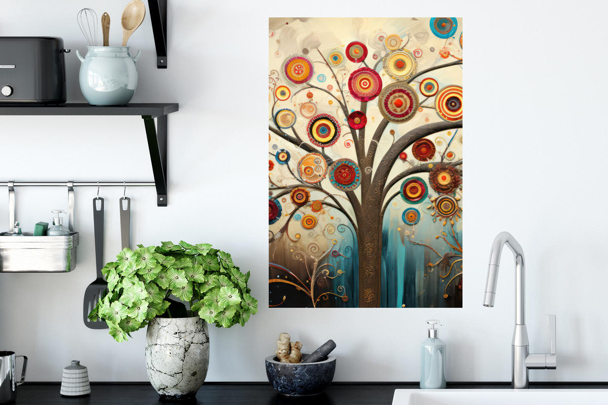 WANDTATTOO Baum - Baum des Lebens - Farbe 40x60 cm - Braun, Kunststoff (40/60/0.1cm) - MuchoWow