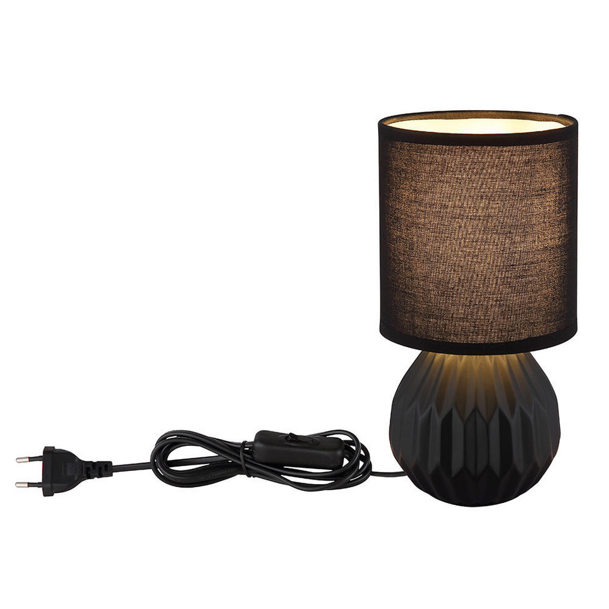 TISCHLEUCHTE Keramik Schwarz - Schwarz, Metall (12/12/23cm) - Globo Lighting