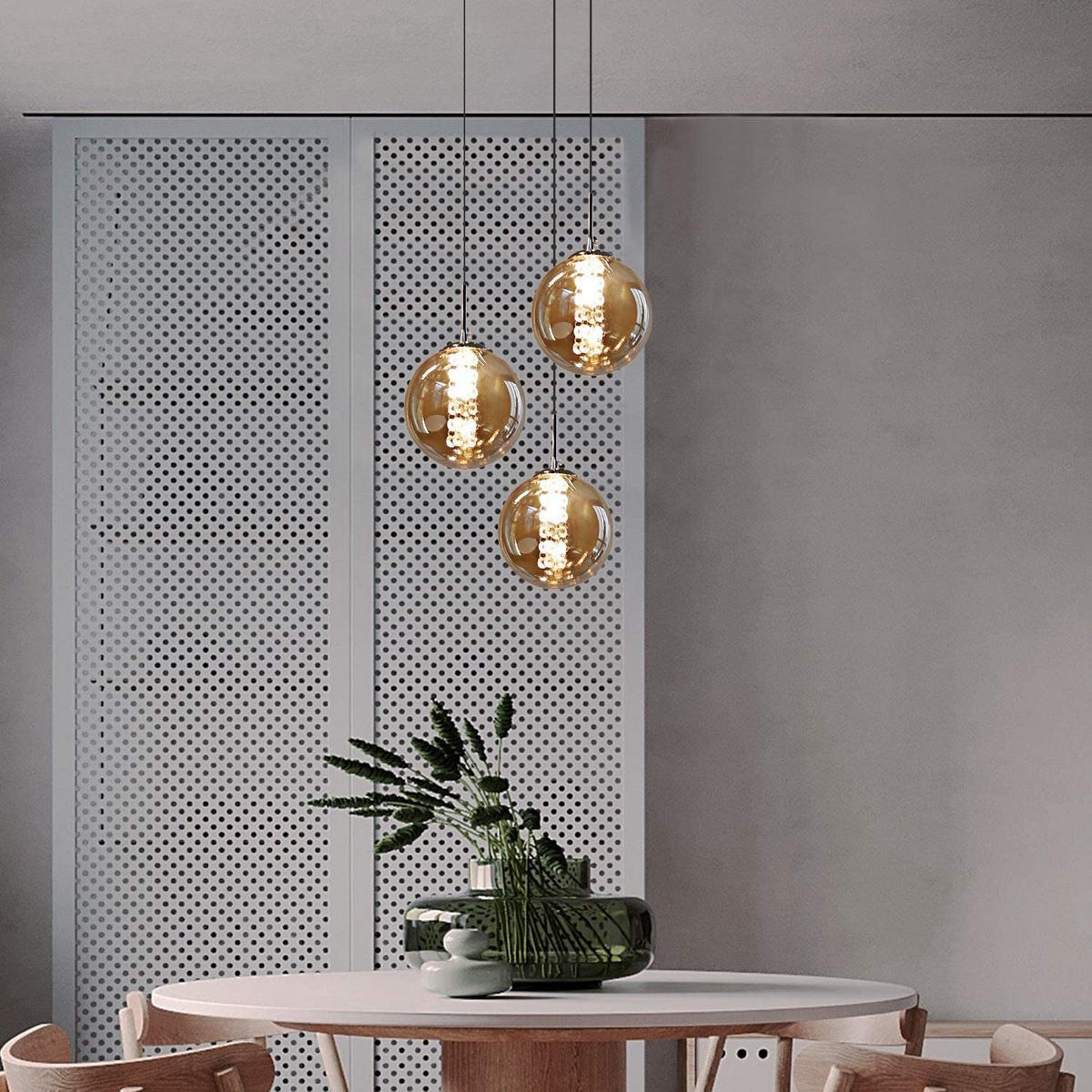LED-HÄNGELEUCHTE Luxthain 30/150/30 cm - Grau, Glas (30/30/150cm) - ZMH
