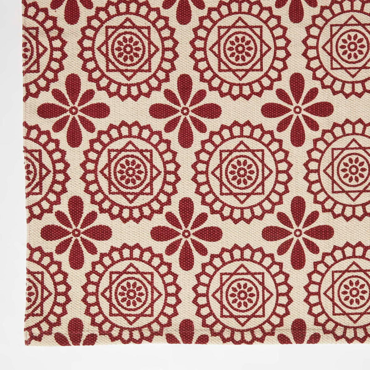TEPPICHLÄUFER Cassia Baumwolle gemustert 66/200 cm - Rot, Textil (66/200cm) - Homescapes