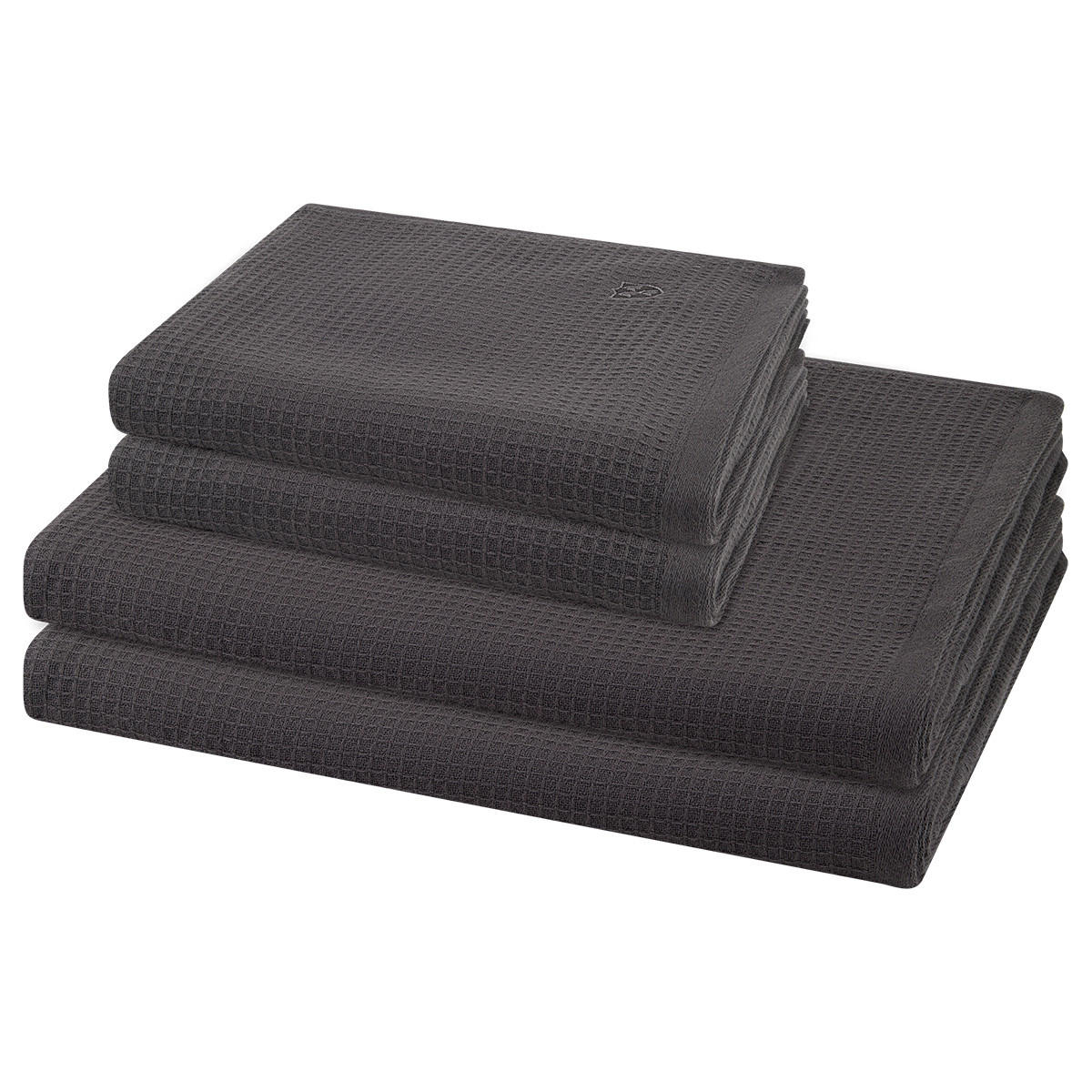 FROTTIERSET Pique 4-teilig - Dunkelgrau, Textil (50/100cm) - Ross