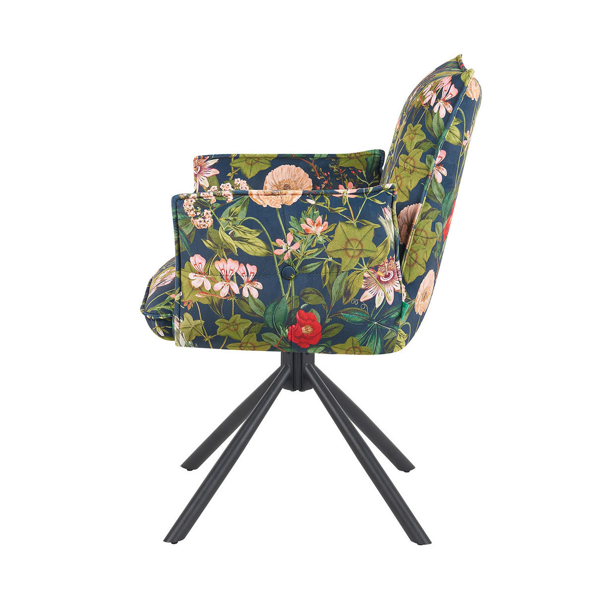 ARMLEHNSTUHL Mika-Nevio - Multicolor/Schwarz, Textil/Metall (60/88/63cm) - DUBI Möbel