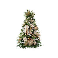 WEIHNACHTSBAUM künstlicher 150 cm, CHAMPAGNEGLANZ, mit 106-teiligem Weihnachtsbaumschmuck, inkl. Metallständer und Aufbewahrungsbox - Champagner/Goldfarben, Kunststoff/Metall (104/150cm) - LAALU