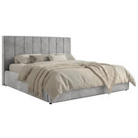 ČALOUNĚNÁ POSTEL TENARDO CLASSIC 200/200 - Světle šedá Samet - bez matrace - černá/světle šedá, textil/plast (200/200cm) - MKS