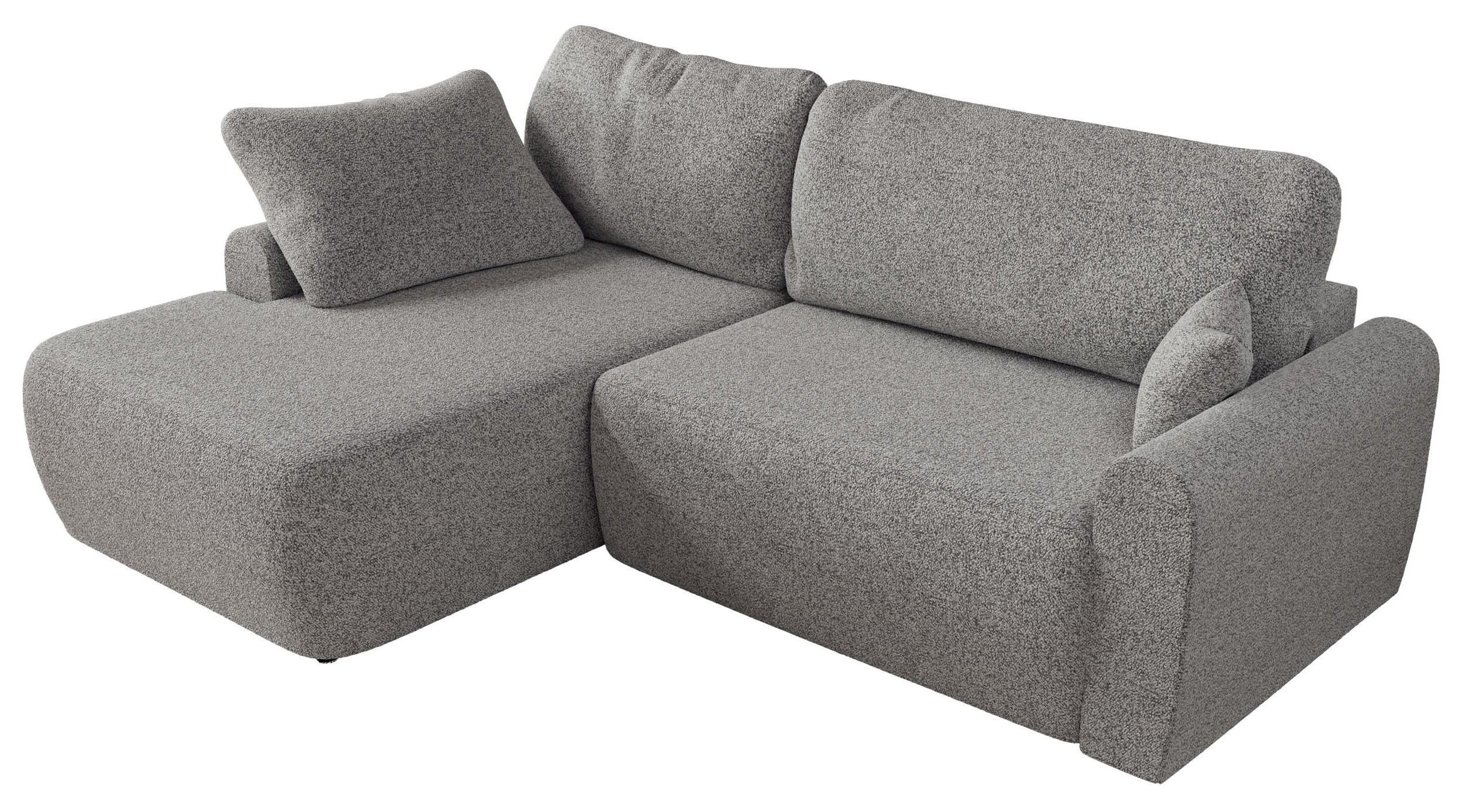 ECKSCHLAFSOFA CUBO L Hellgrau Struktur - links - Hellgrau/Schwarz, Kunststoff/Textil (273/187cm) - MKS