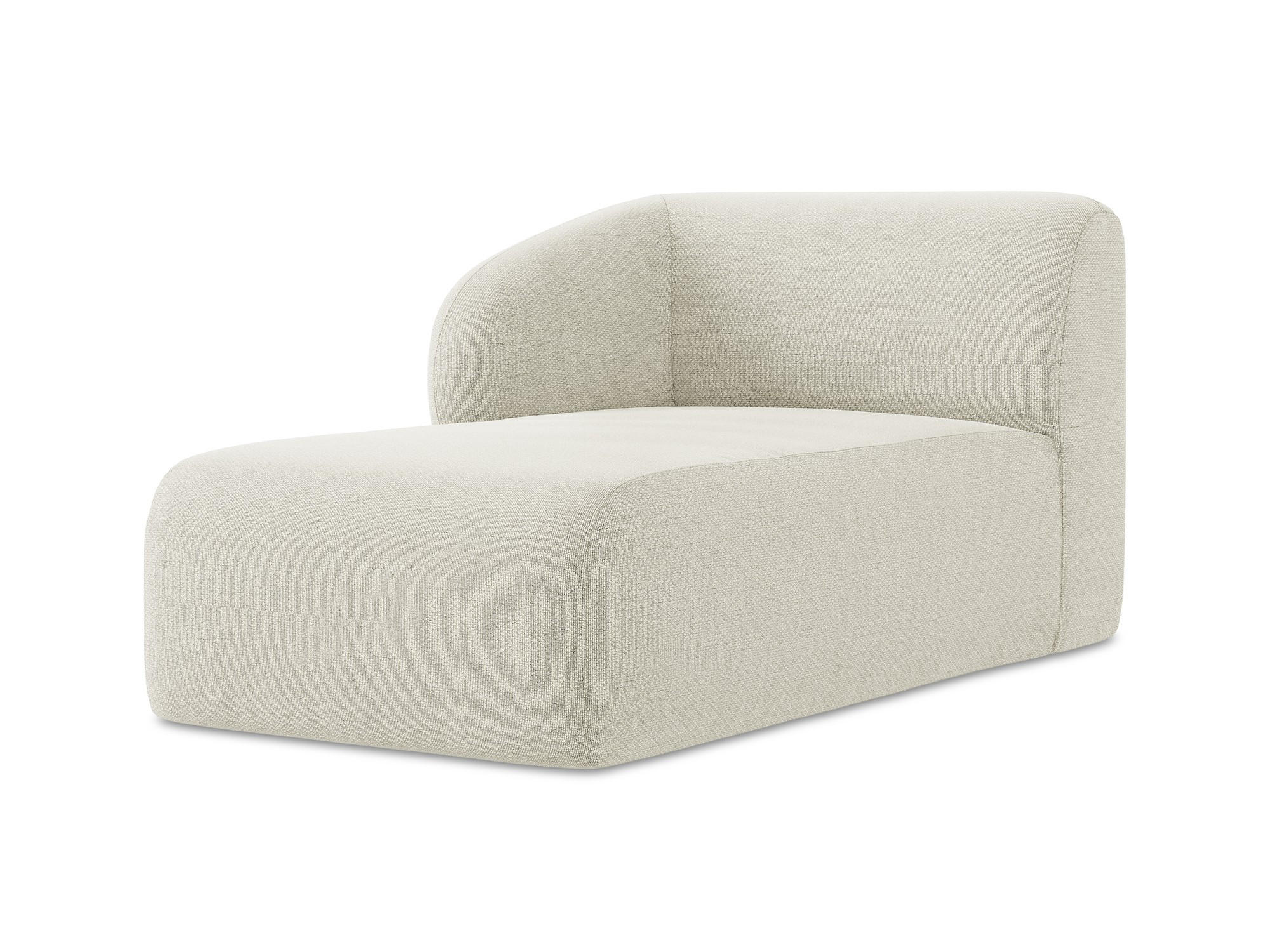 SOFAELEMENT Links Bouclé Stoff Beige - Sandfarben/Schwarz, Holzwerkstoff/Kunststoff (91/75/166cm) - Makamii