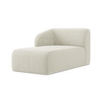 SOFAELEMENT Links Bouclé Stoff Beige - Sandfarben/Schwarz, Holzwerkstoff/Kunststoff (91/75/166cm) - Makamii