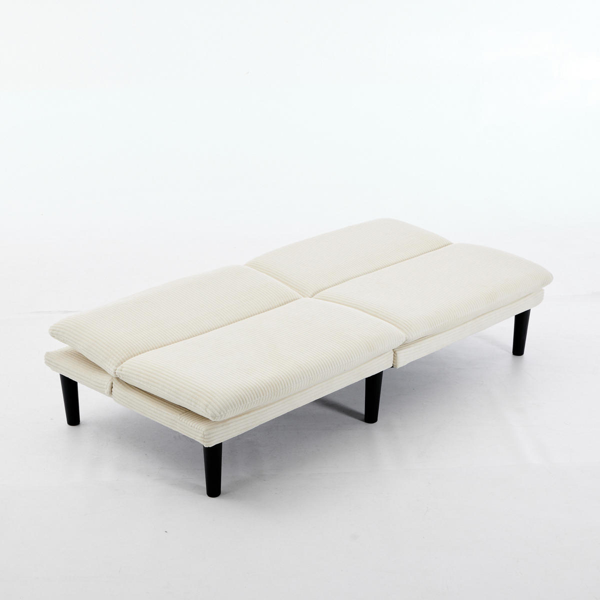 2-SITZER-SOFA aus Samt und Holz in Beige mit 3-Stufen-Rückenlehne - Beige, Textil (84/67/167cm) - Modfu