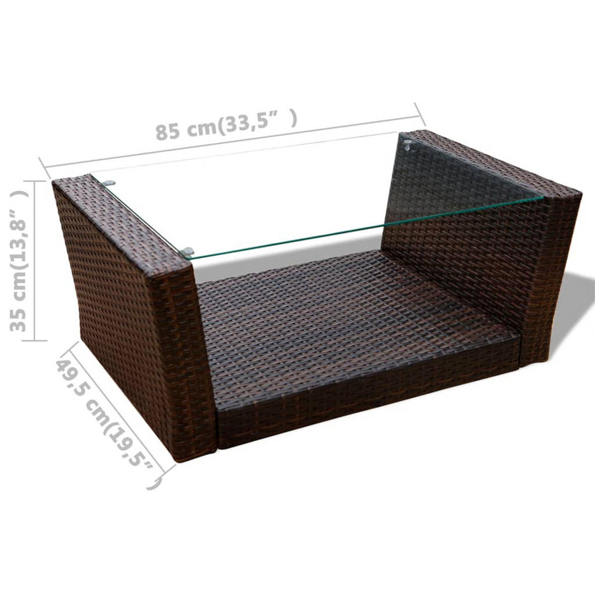 GARTEN-LOUNGE-SET 4-TLG MIT KISSEN POLY RATTAN BRAUN - Creme/Braun, Naturmaterialien/Textil - vidaXL
