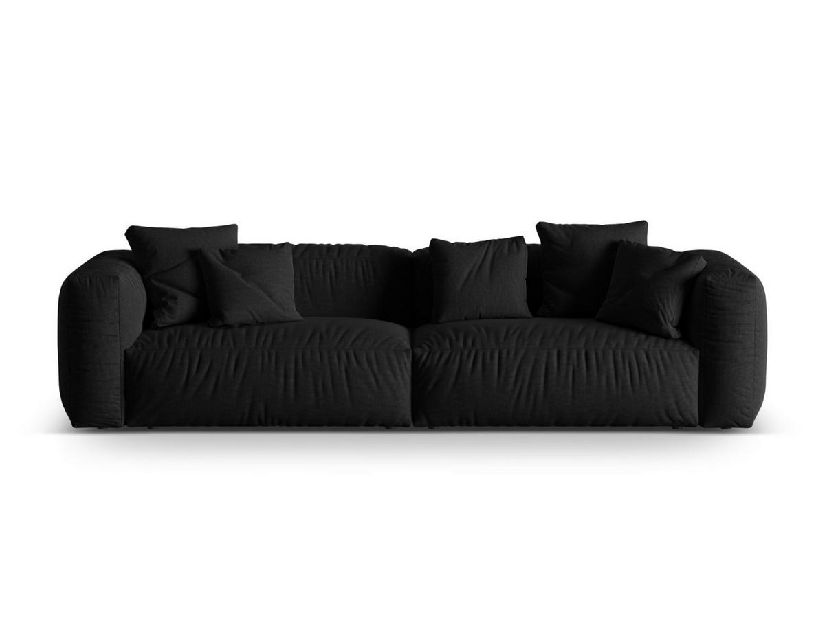 SOFA modular Martina aus strukturiertem Stoff schwarz 4 Sitzplätze - Schwarz, Textil (320/75/106cm) - Micadoni