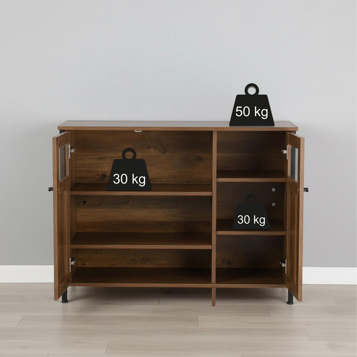 KUCHYNSKÝ regál - hnedá/čierna, kov/kompozitné drevo (100/75/35cm) - Relaxdays