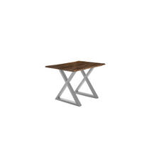 ESSTISCH LUBIN - Silberfarben/Braun, Holz/Metall (80/120/77cm) - SAM