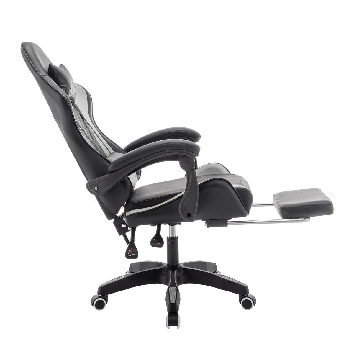 GAMINGSTUHL X-STREAM Grau - Grau, Textil (66/120/66.5cm) - SVITA