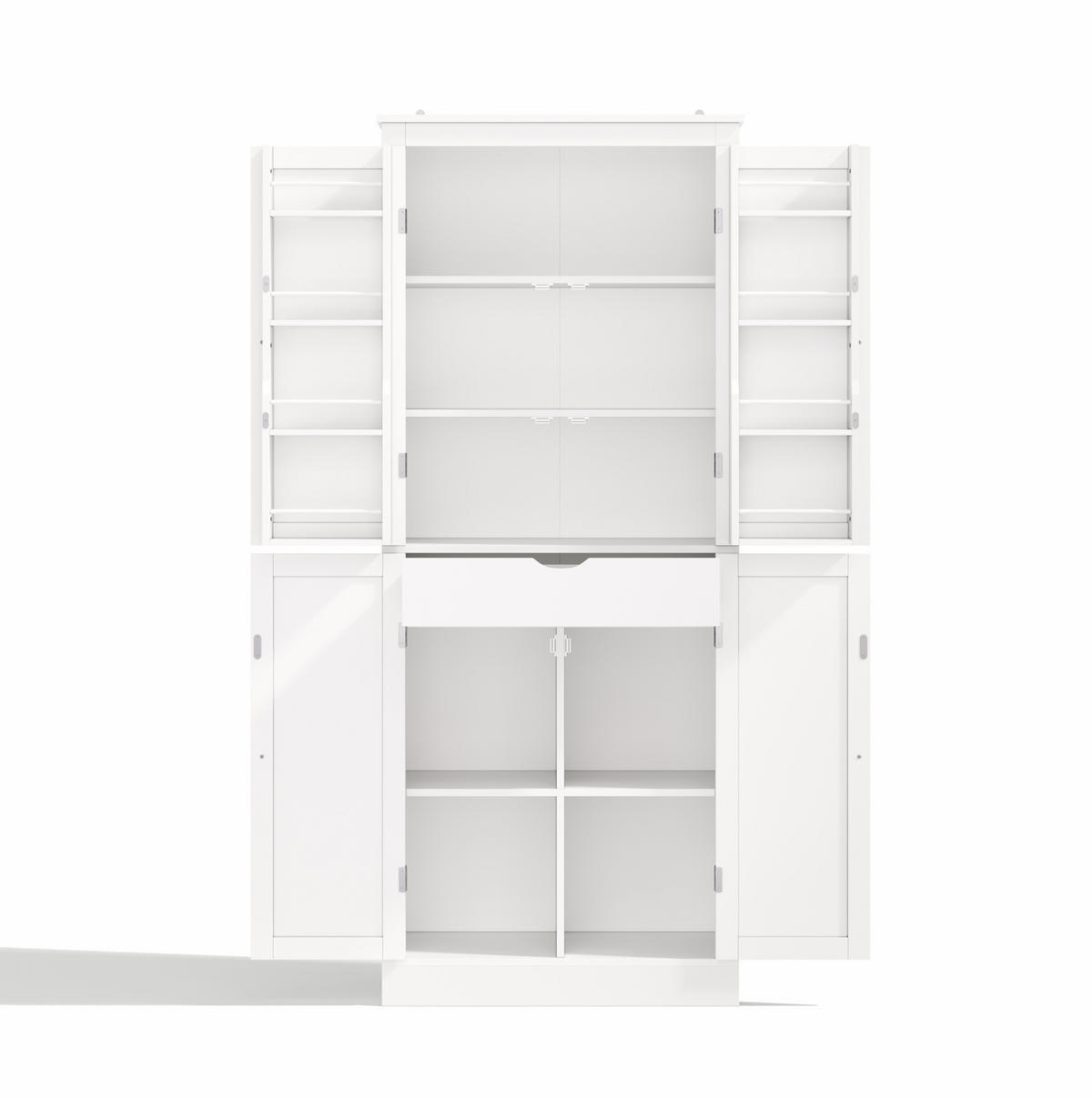 DONJI kuhinjski element od MDF-a, 75/40/182 cm bijeli, s policama i unutarnjom ladicom - bijela, drvni materijal (75/180/40cm) - BEAOK