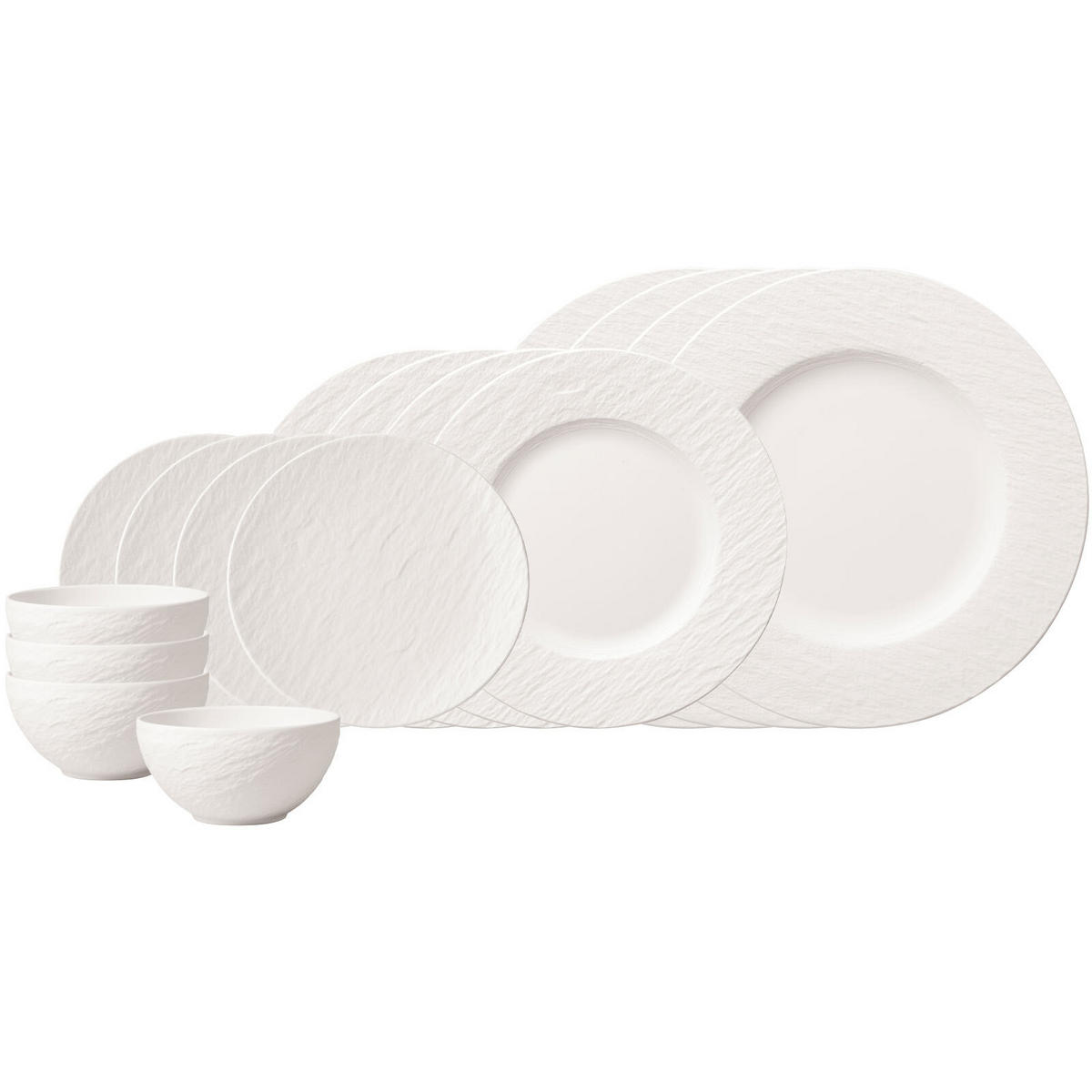 STARTER-SET Manufacture Rock weiß - Weiß, Keramik (28/32/38cm) - Villeroy & Boch