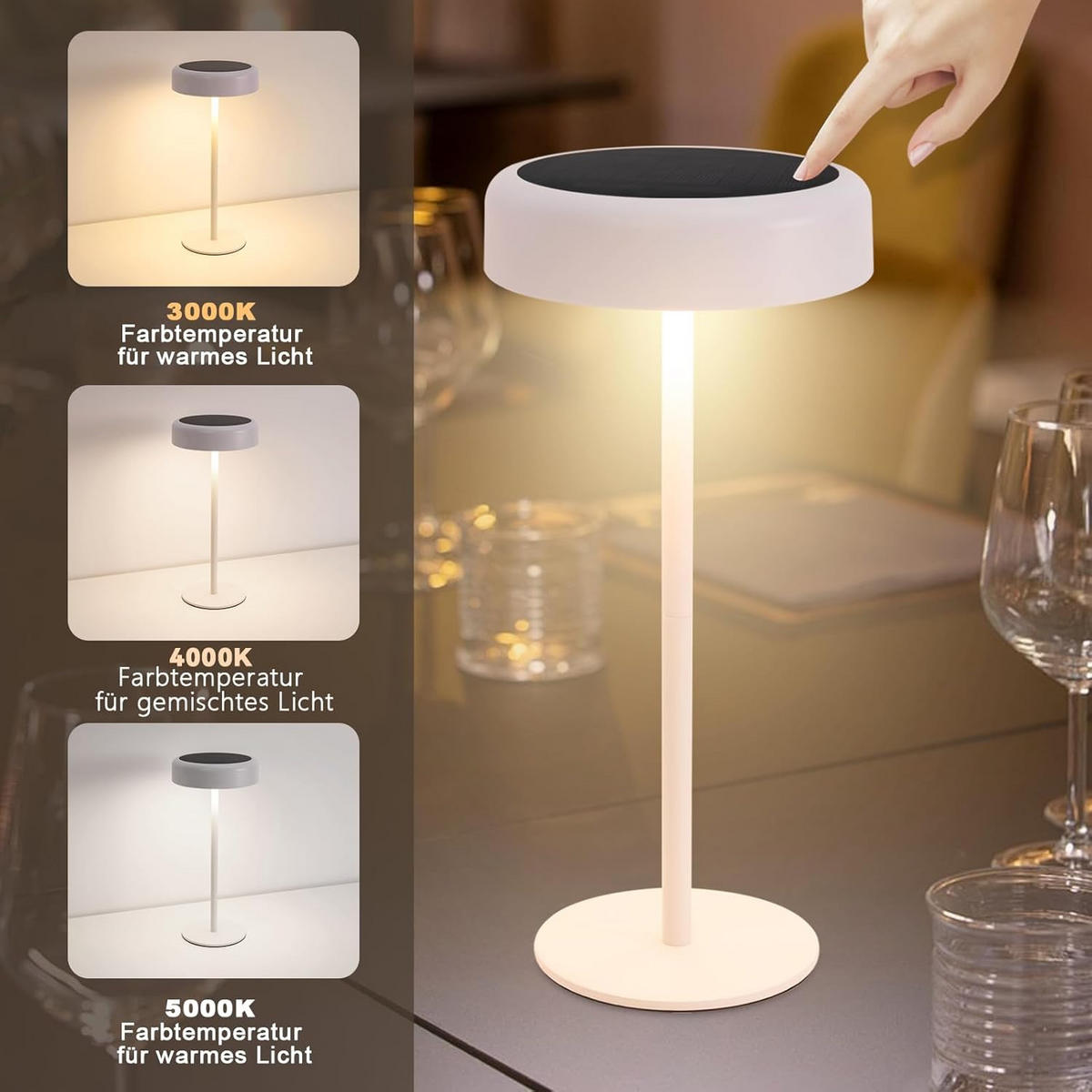 TISCHLEUCHTE Lichtold 14/30/14 cm - Weiß, Metall (14/14/30cm) - ZMH