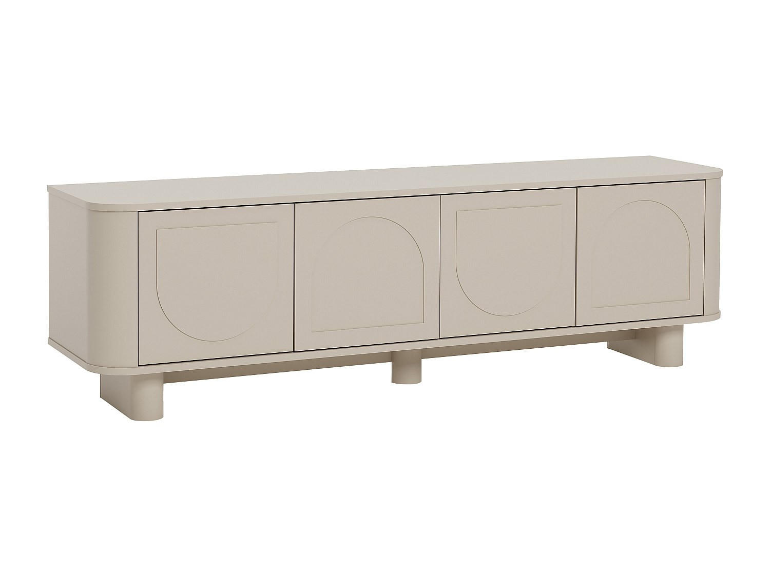 TV-MÖBEL - 4 Türen - Taupe - BRISTANA - Braun, Holz (164/50/40cm) - Vente-Unique