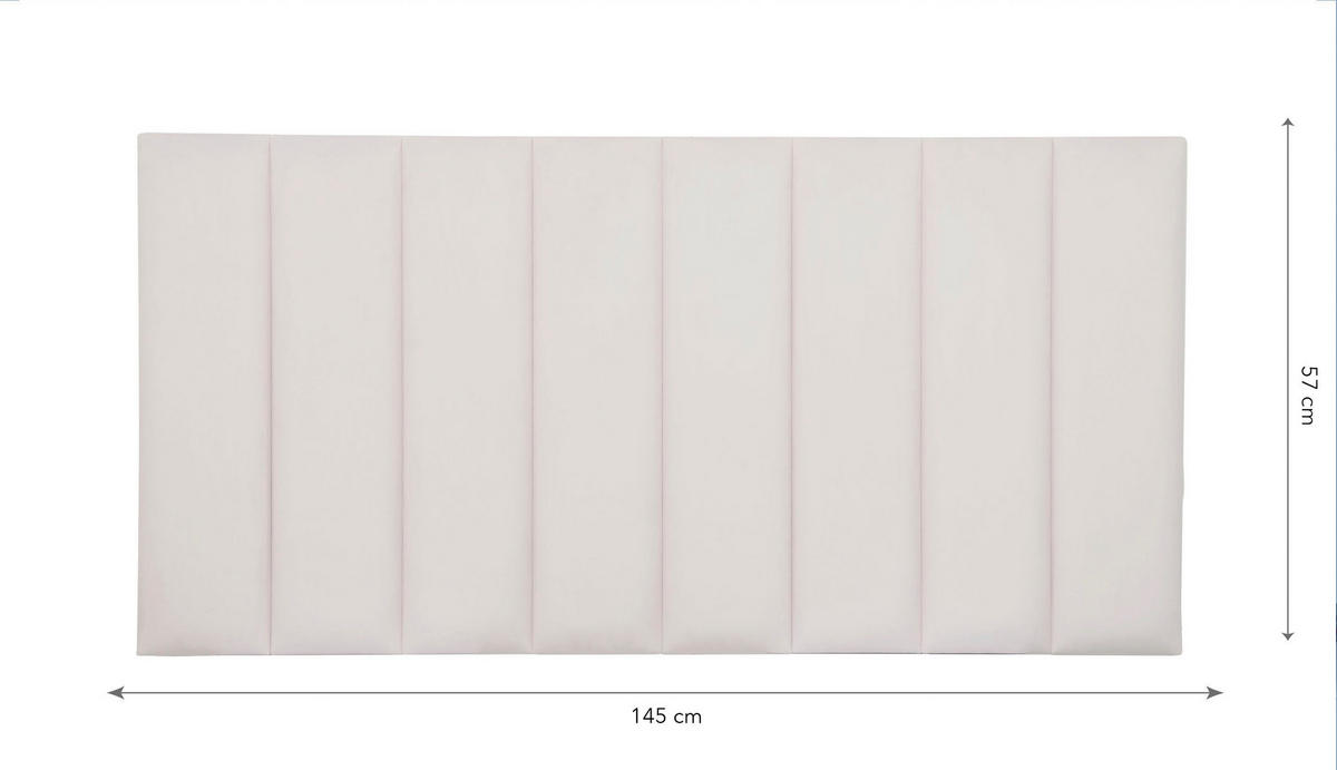 KOPFTEIL Gepolstertes aus Samt Grau 145/57/8 cm NILA - Grau, Textil (145/57/8cm) - RNT By Really Nice Things