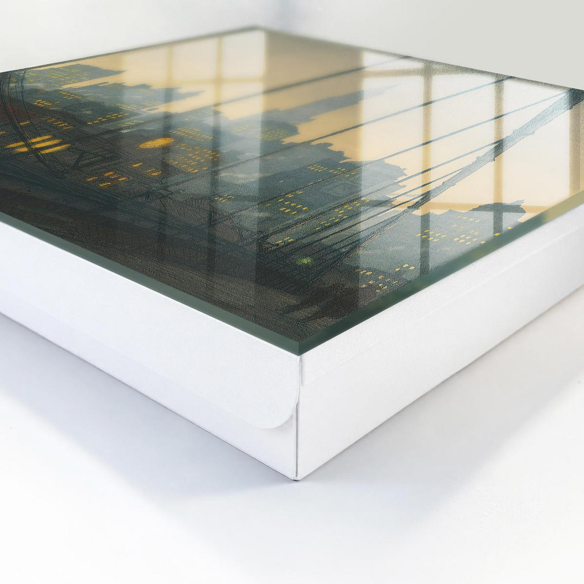 SCHLÜSSELBOX Weiß 30x30 cm – Türöffnung nach rechts - Westlich der Stadt - Gelb, Metall (30/30/5cm) - TULUP