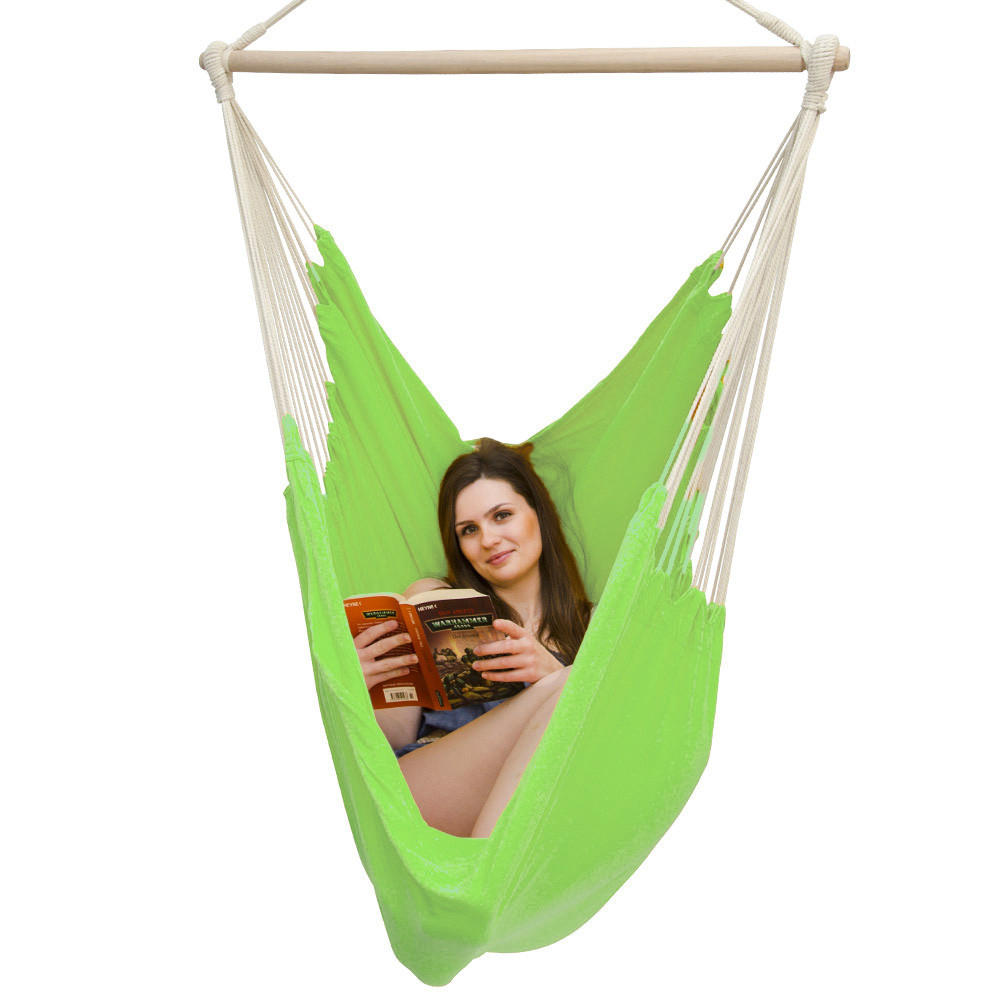 XXL HÄNGESESSEL 185/130 cm Belastbar bis 150 kg Limette - Grün, Textil (130/155/185cm) - Amanka