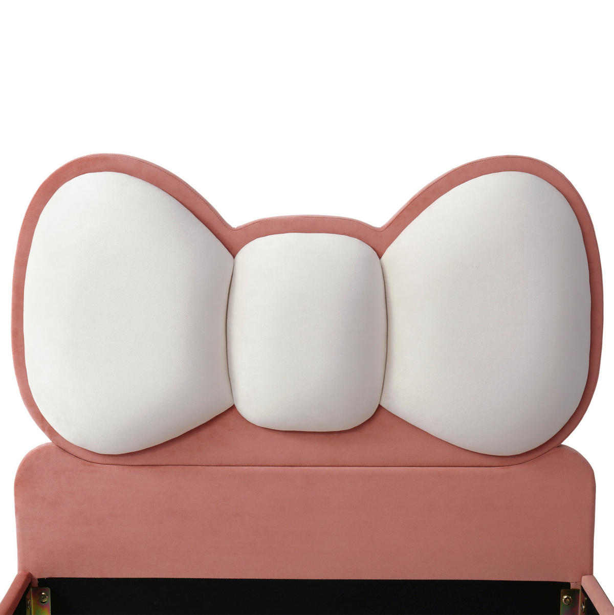 KINDER-POLSTERBETT aus Samt 90x200 cm Beige/Rosa mit LED-Lichtleiste - Rosa, Textil (90/200cm) - IVMEU