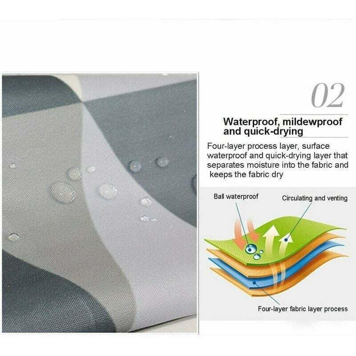 DUSCHVORHANG Polyester wasserdicht antibakteriell schimmelresistent waschbar - Grau, Textil (200/240cm) - MCBOSON