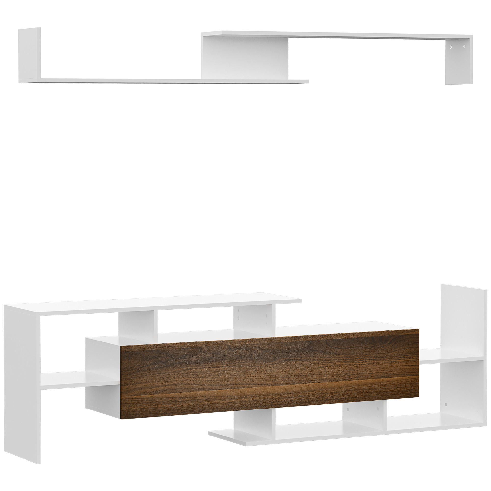 TV-MÖBEL Multicolor 1 Stück - Multicolor, Holzwerkstoff (153.6/42/25cm) - GiPP