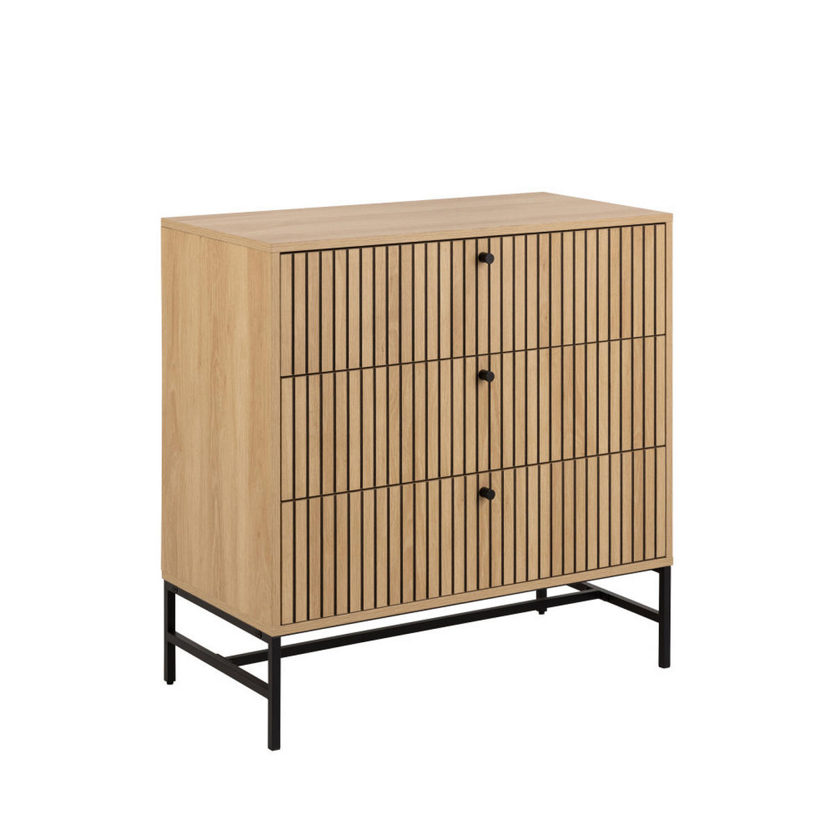 KOMMODE mit 3 Schubladen aus Holz, L80,6 cm - Storo - Klares Holz - Eschefarben, Holz (81/80/40cm) - Drawer