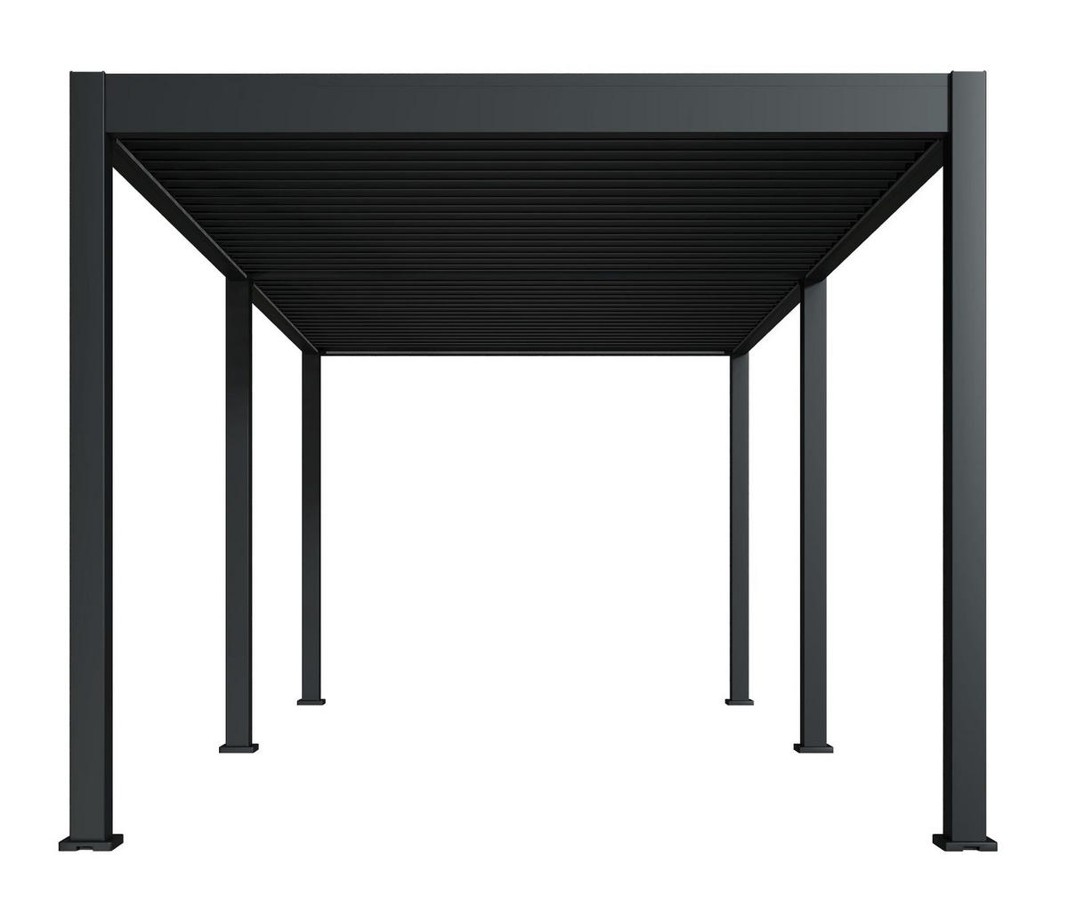 PERGOLA Deluxe Elektrischer Pavillon Terrassenüberdachung Aluminium LED 3 x 6 m - Schwarz, Metall (300/255/600cm) - WEIDE
