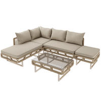 LOUNGEGARNITUR aus Eisen 225x167x81.5cm Beige mit modularem Design - Beige, Metall - Modfu