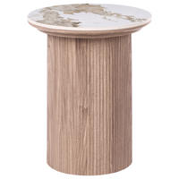 BEISTELLTISCH Keramik Braun Dora - Weiß, Keramik (45/45/50cm) - Beliani
