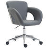 DREHSTUHL Lederlook grau - Chromfarben/Grau, Textil/Metall (62/81/56cm) - CLP