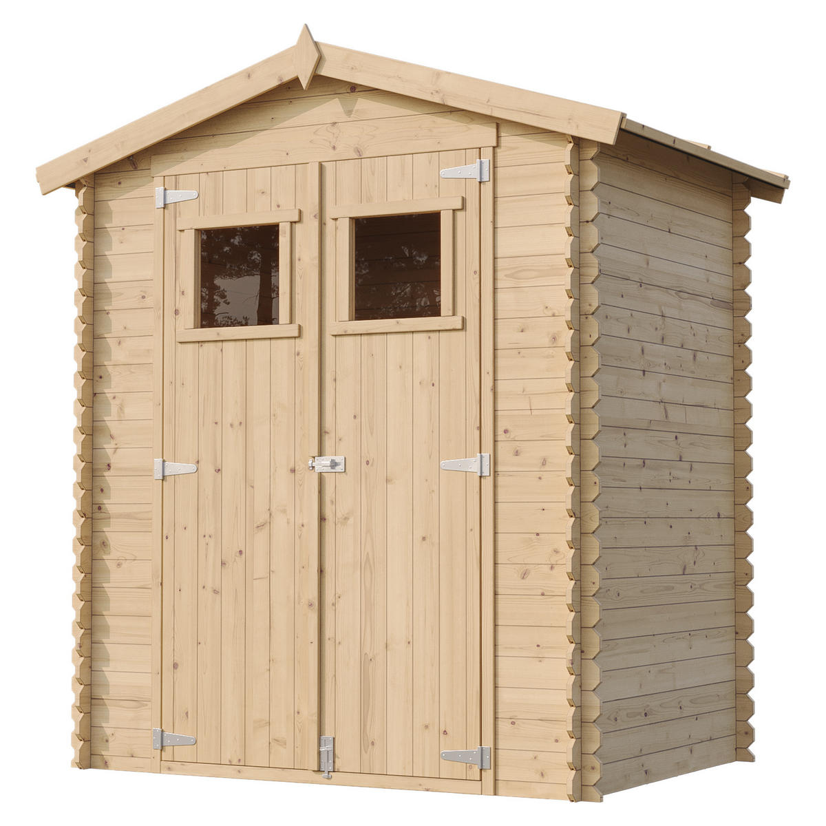 HOLZHAUS GARTENHAUS M367+M367G - mit imprägniertem Boden B196xL136xH218 cm/ 1.98 m2 - Beige, Holz (196/224/136cm) - Timbela