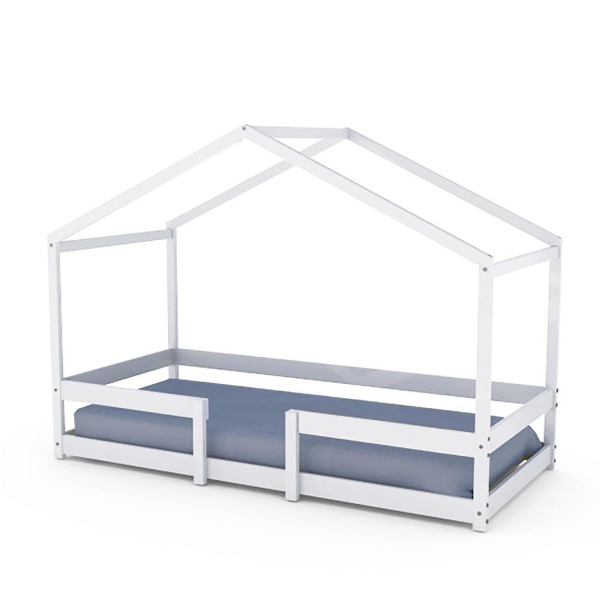 HAUSBETT INDIANA mit Lattenrost / Kinderbett 90x190 - Weiß - Weiß, Holz (90/190cm) - Weber Industries