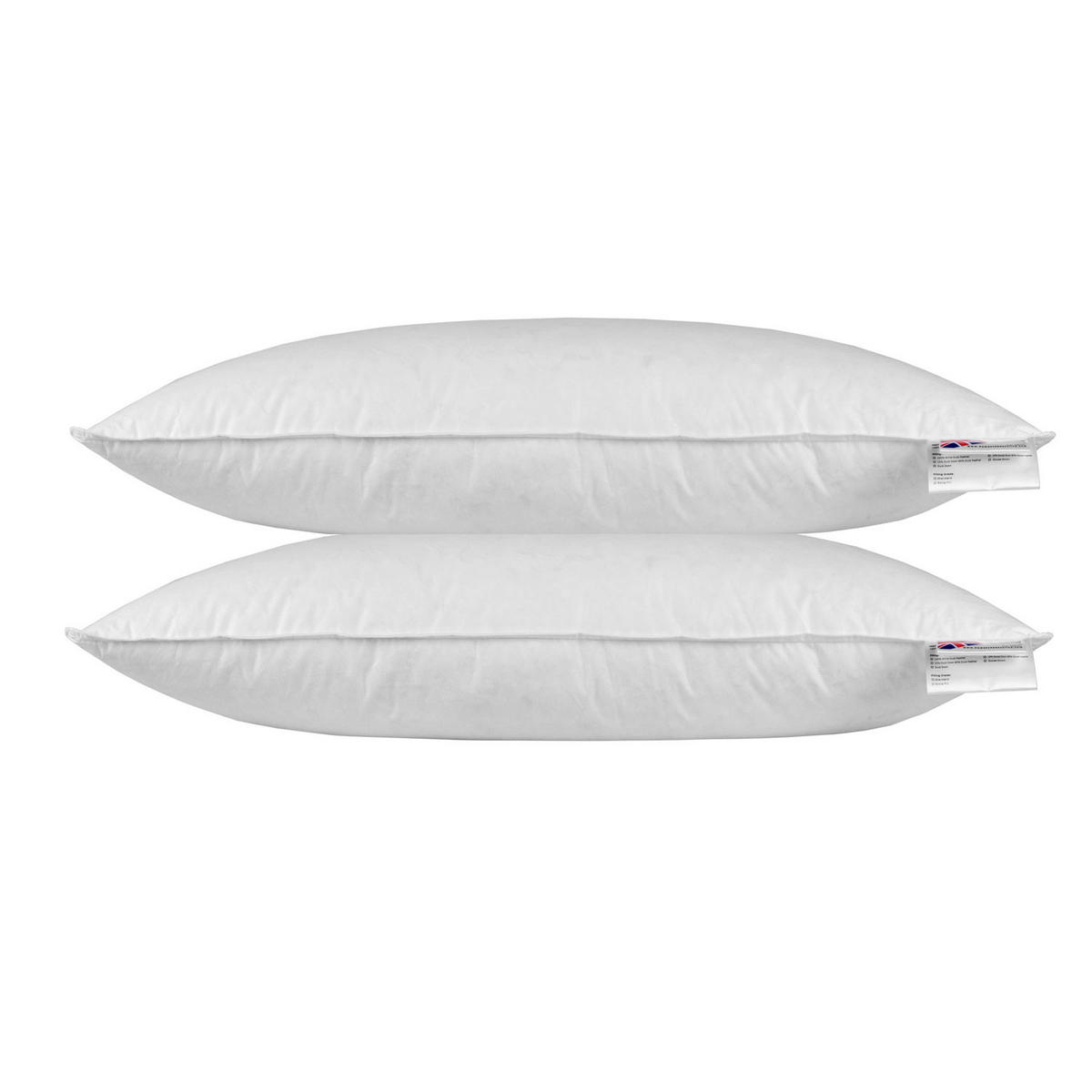 KOPFKISSEN 2er-Set Federn & Daunen 40/80 cm - Weiß, Textil (40/80cm) - Homescapes