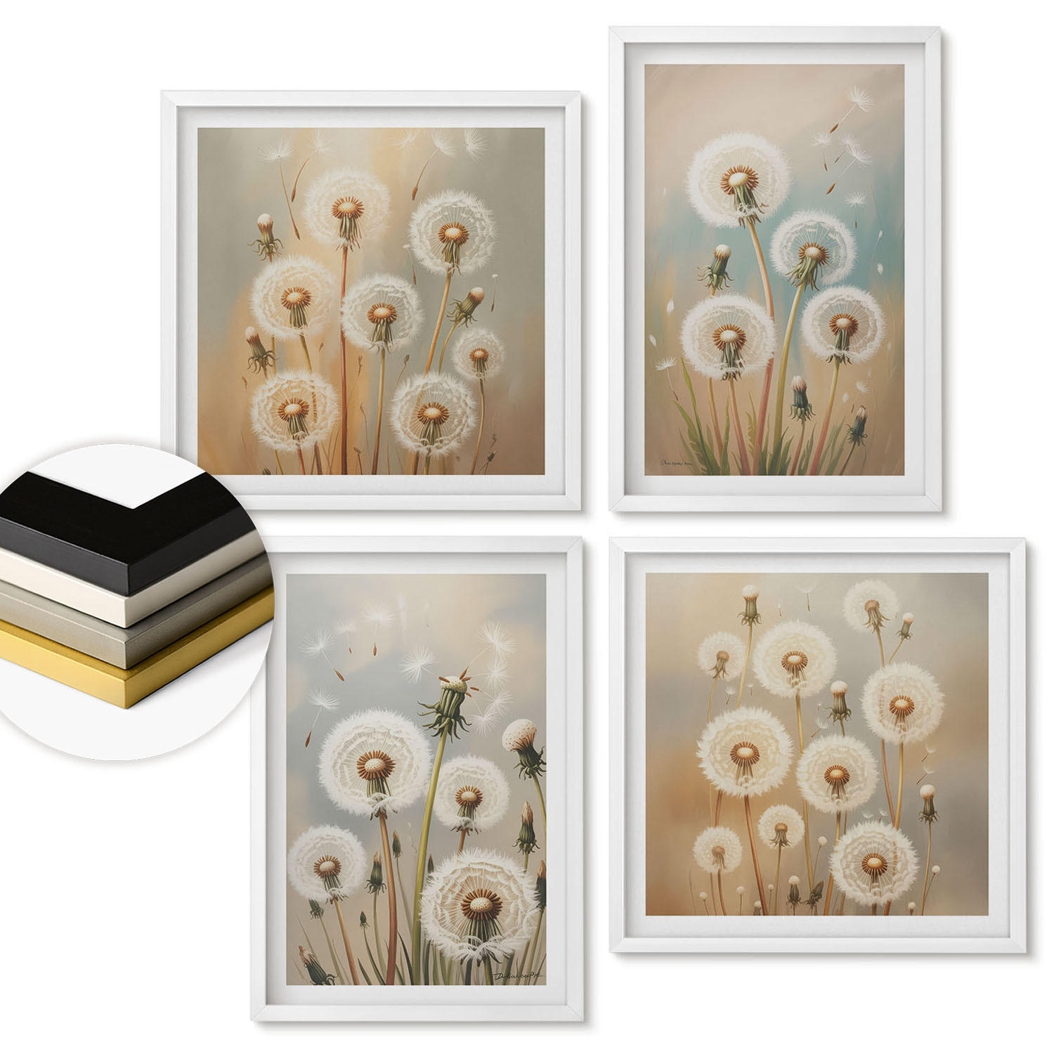 ArtPrintCave Wandbilder Weiß 50x50 cm