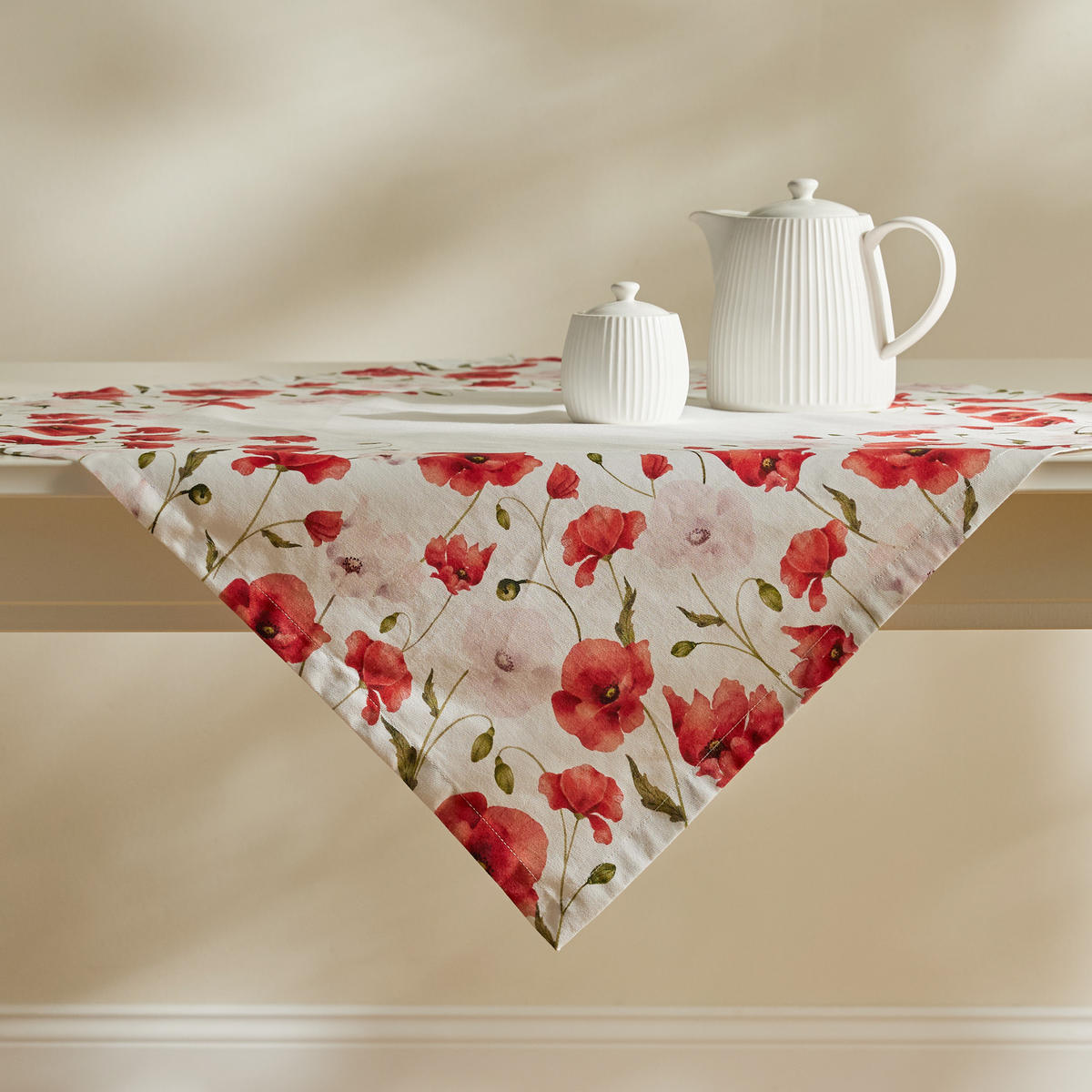 TISCHDECKE Popini - Weiß, Textil (80/80/1cm) - home&you