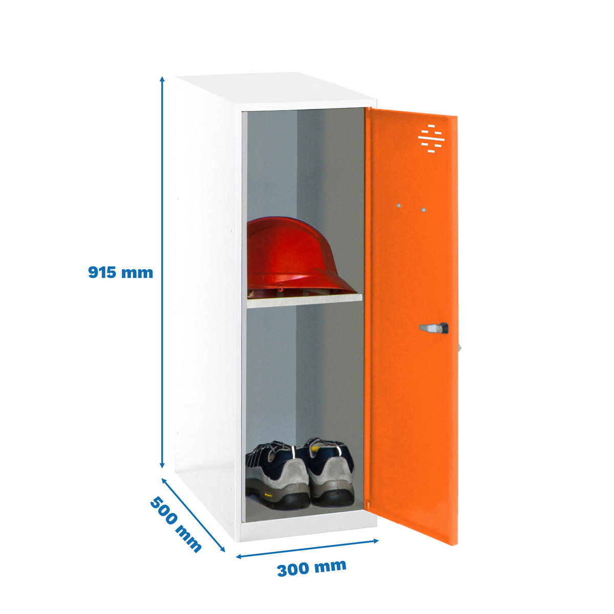 SCHLIESSFACHSCHRANK Amego HxBxT 91,5x30x50 cm 1x Fachboden Ohne Standfüße Orange-Weiß - Orange, Metall (30/91.5/50cm) - PROREGAL