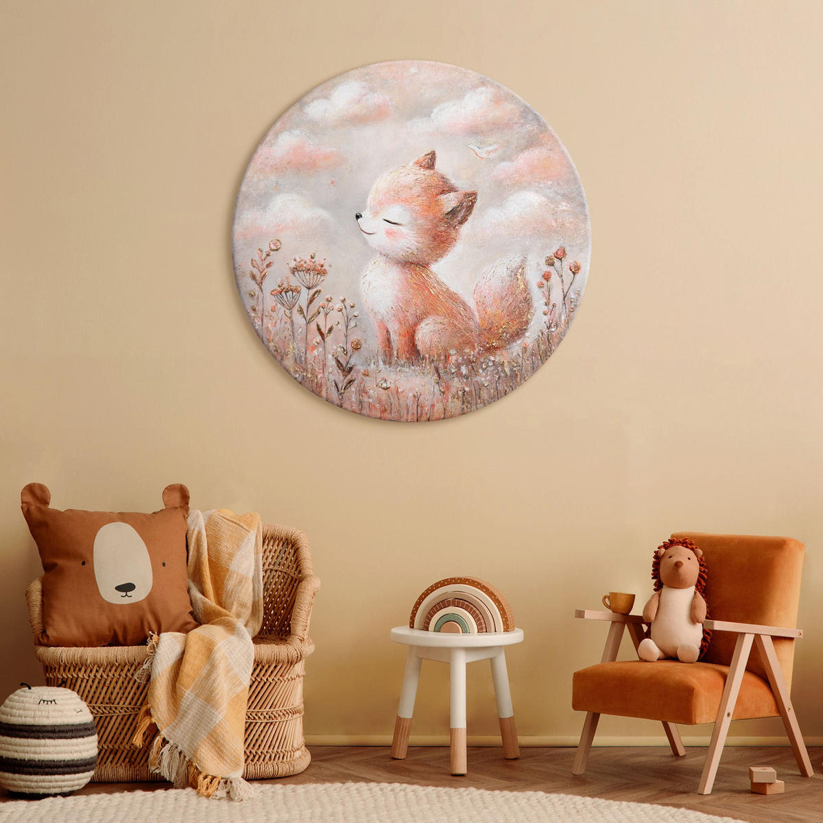 GEMÄLDE Foxy auf Keilrahmen 100 cm - Multicolor, Holz (100/100cm) - YS-art gallery