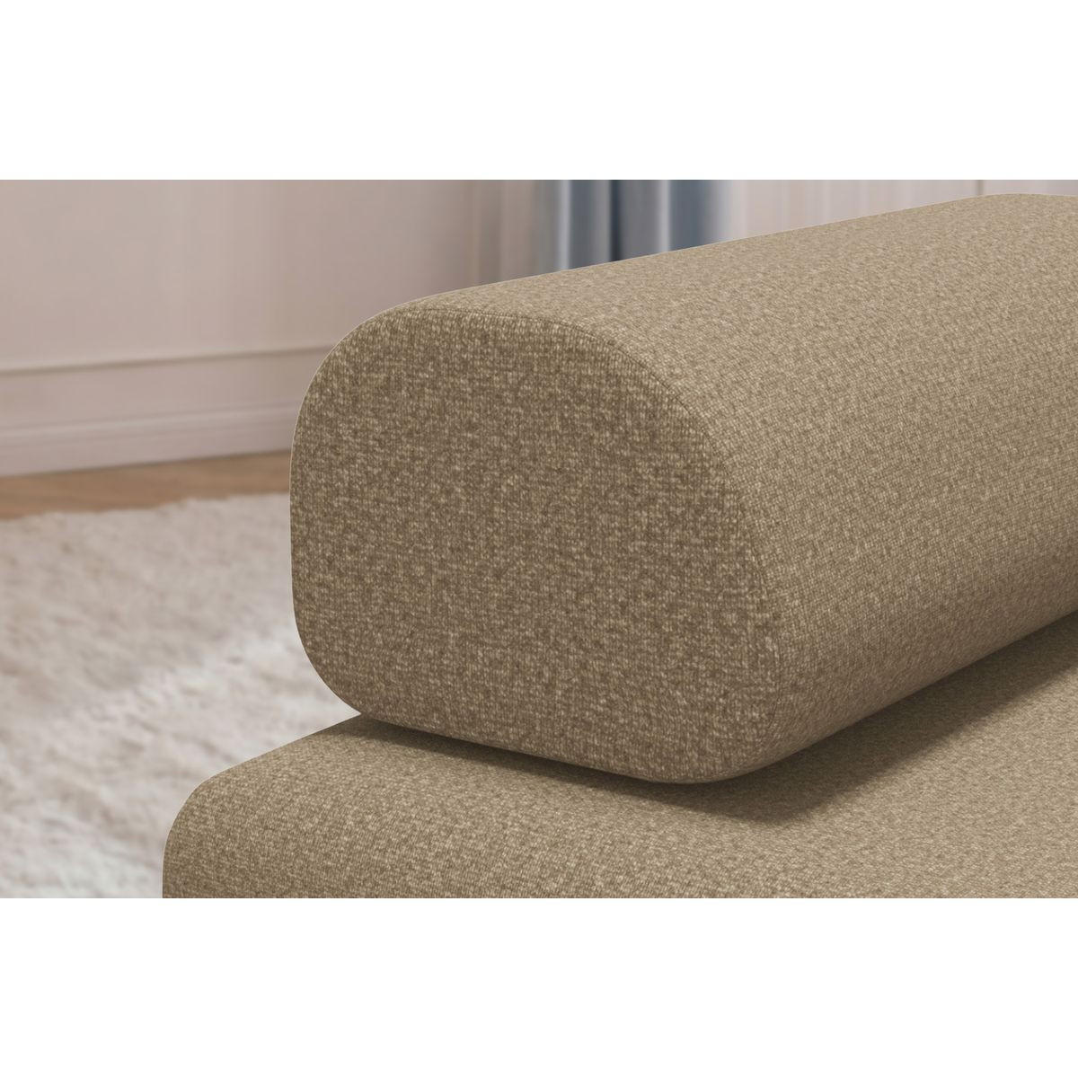 2-3-SITZER-SCHLAFSOFA aus glattem, braunem Stoff - Braun, Textil (95/70.5/190cm) - Kimo